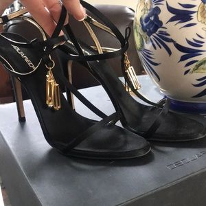DSquared2 Black & Gold Crystal Heels-Size 11